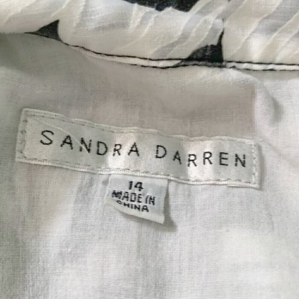 Sandra Darren Floral Tie Wide Waist Short Sleeve Casual Summer Party Dress - Picture 13 of 15